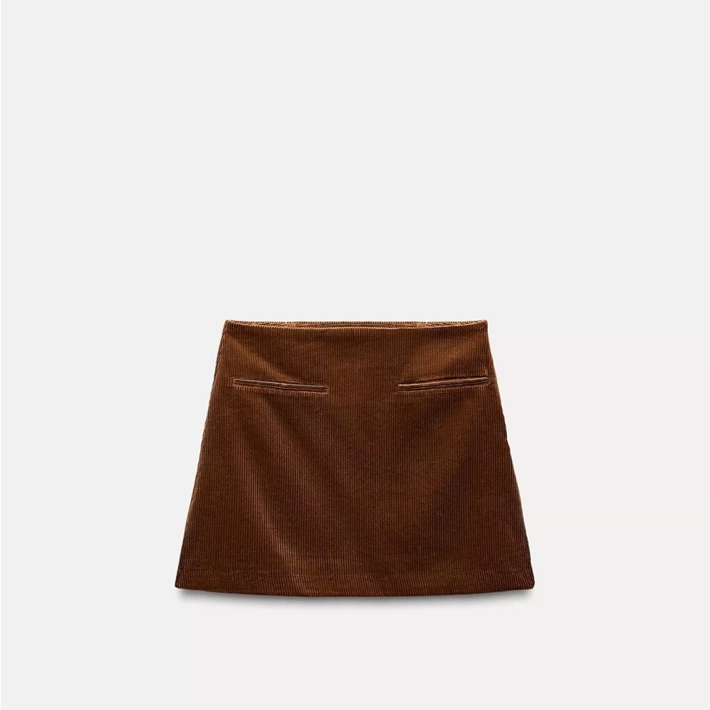 Zara Brown Corduroy Mini Skirt